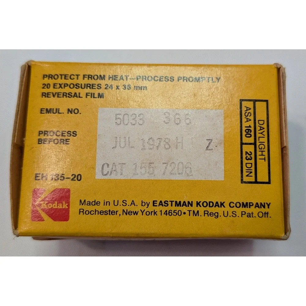 Kodak High Speed Ektachrome 35mm Film Lot 2 20 Exp ASA 160 Expired 1977 1978